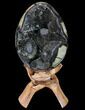 Septarian Dragon Egg Geode - Black Crystals #88160-3